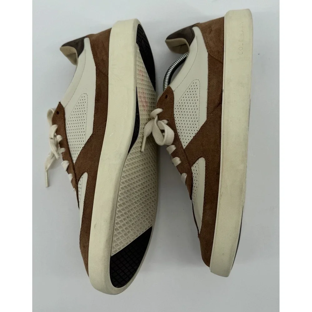 Cole Haan Grand Brown Suede Leather Sneakers Men's 10M Cream Sole Shoes Preppy